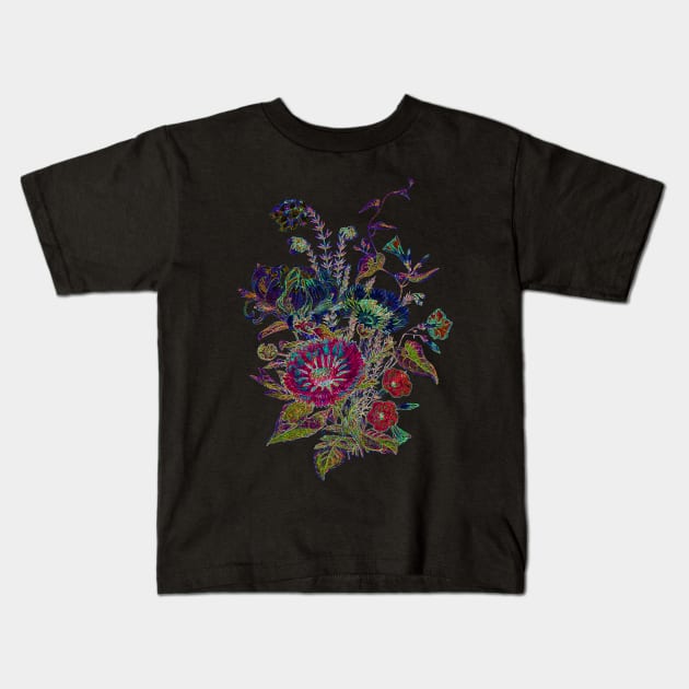 Black Panther Art - Glowing Flowers in the Dark 9 Kids T-Shirt by The Black Panther